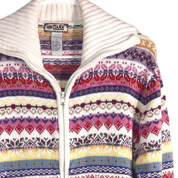 Tiara Pretty Stripes Zip Up Cardigan Sweater 💕 - Picture 5 of 6